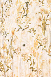 Cream Floral Printed Rayon Straight Kurta with Palazzo Set