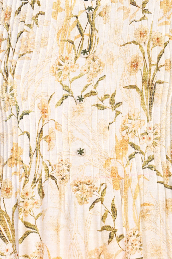 Cream Floral Printed Rayon Straight Kurta with Palazzo Set