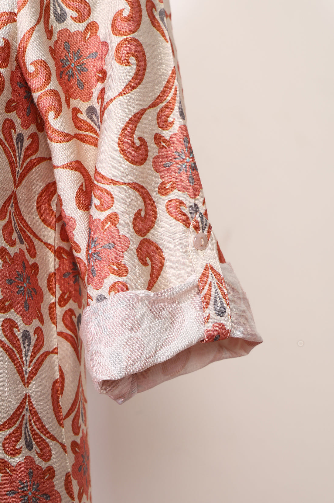Peach Floral Printed Rayon Straight Kurta and Palazzo Set