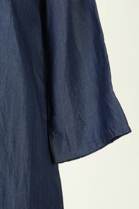 Blue Solid Lyocell Straight Kurta with Trousers Co-ord Set