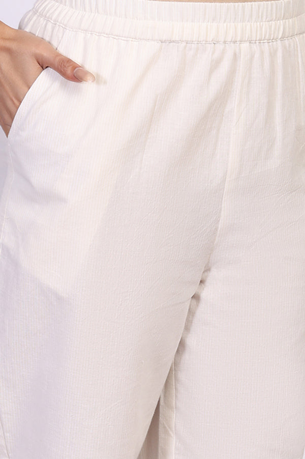 Pink Geometric Printed Cotton Blend Straight Kurta with Palazzo Set