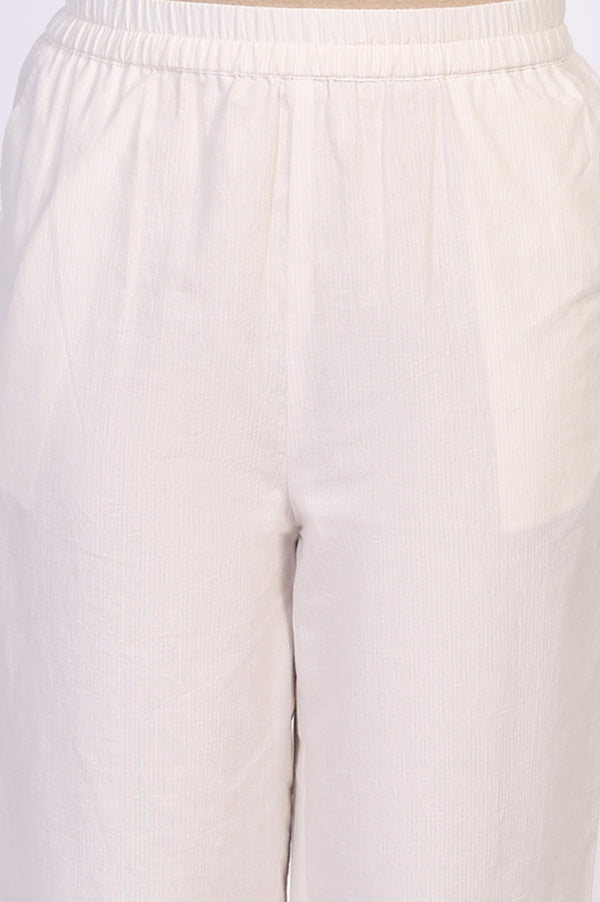 Pink Geometric Printed Cotton Blend Straight Kurta with Palazzo Set