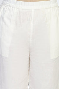 Yellow Geometric Printed Cotton Blend Straight Kurta with Palazzo Set