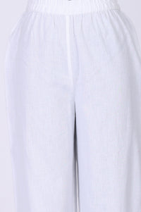 Yellow Textured Cotton Sleeveless Straight Kurta with Palazzos and Striped Dupatta Set