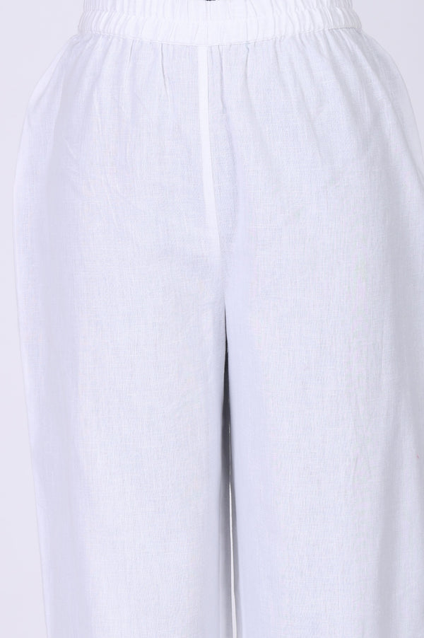 Yellow Textured Cotton Sleeveless Straight Kurta with Palazzos and Striped Dupatta Set