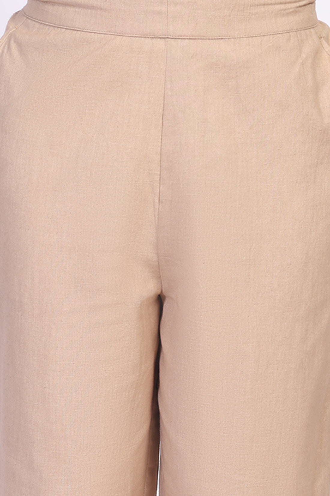 White Self-design Pure Cotton Straight Tunic and Palazzo Set