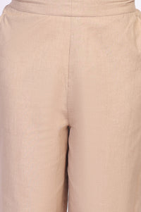 White Self-design Pure Cotton Straight Tunic and Palazzo Set