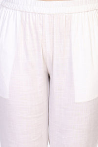 Mint Green Solid Cotton Blend Straight Kurta with Trouser and Dupatta Set