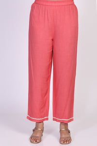 Pink Ethnic Motifs Straight Kurta with Palazzo and Dupatta Set