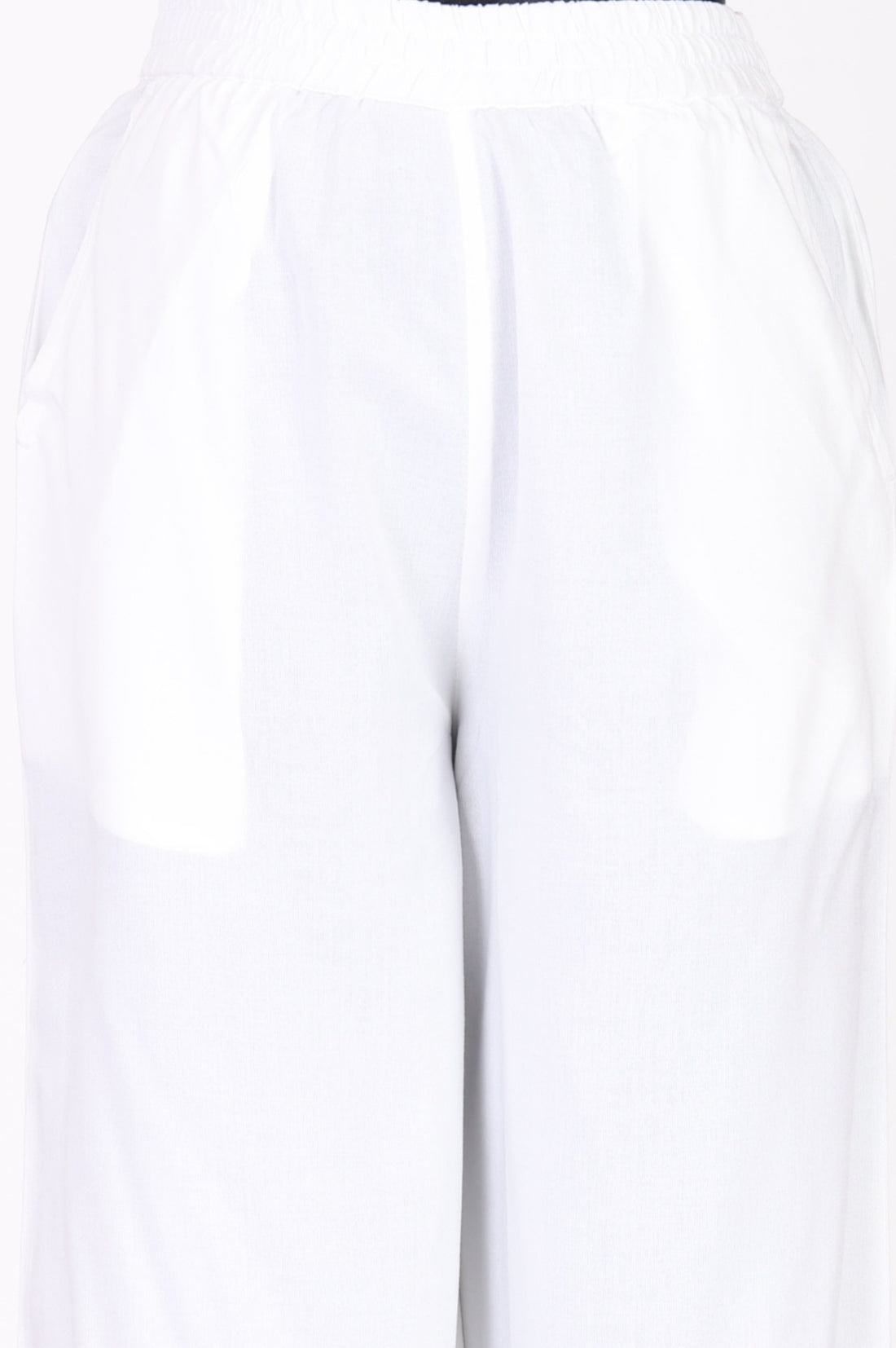 White Cotton Jacquard Straight Kurta with Palazzo and Dupatta Set