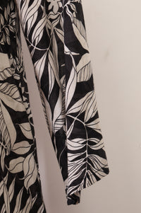 Black Floral Printed Rayon Straight Top with Palazzo Co-ord Set