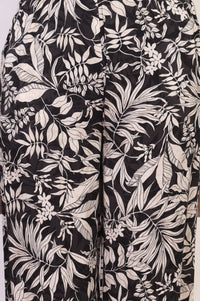 Black Floral Printed Rayon Straight Top with Palazzo Co-ord Set