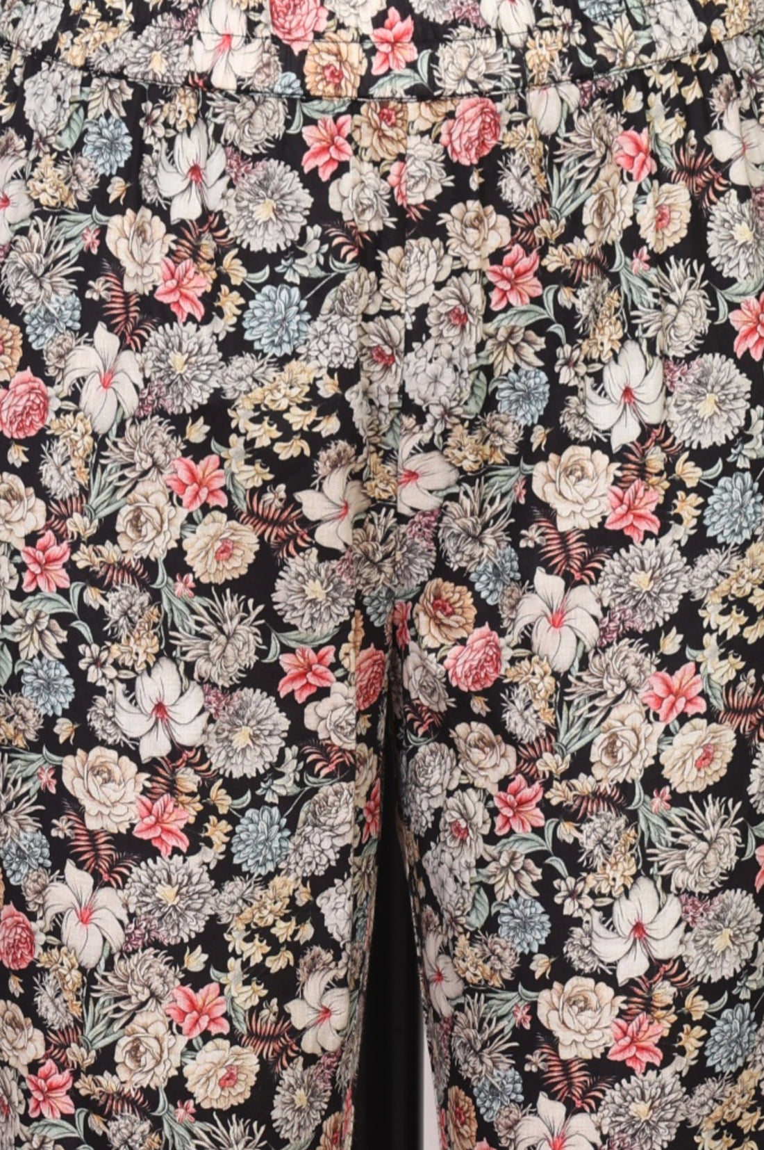 Black Floral Printed Rayon Straight Kurta with Palazzo Co-ord Set