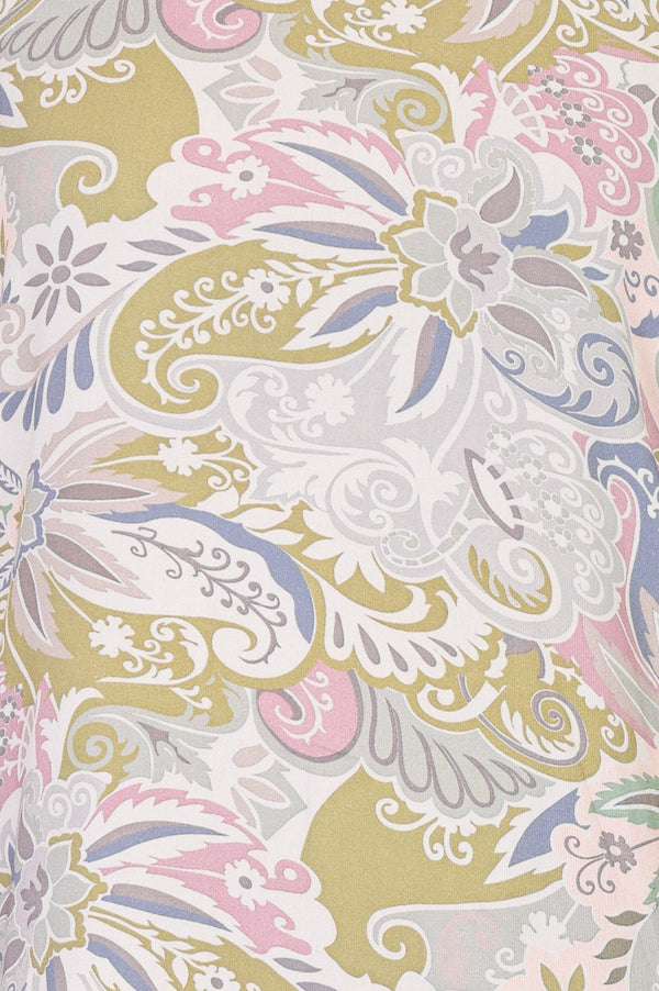 White Paisley Printed Rayon Sleeveless Straight Kurta with Palazzo Co-ord Set