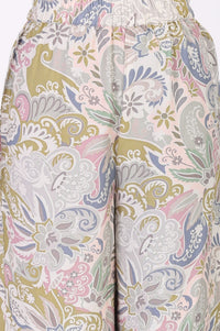 White Paisley Printed Rayon Sleeveless Straight Kurta with Palazzo Co-ord Set