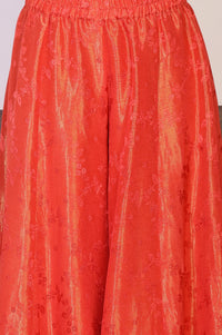 Yellow Floral Printed Zari Work Jacquard Anarkali Kurta with Palazzo and Dupatta Set