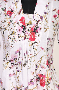 Off White Floral Printed A-line Top and Palazo Co-ord Set