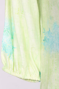 Green Floral Printed Rayon Straight Kurta with Palazzo Co-ord Set