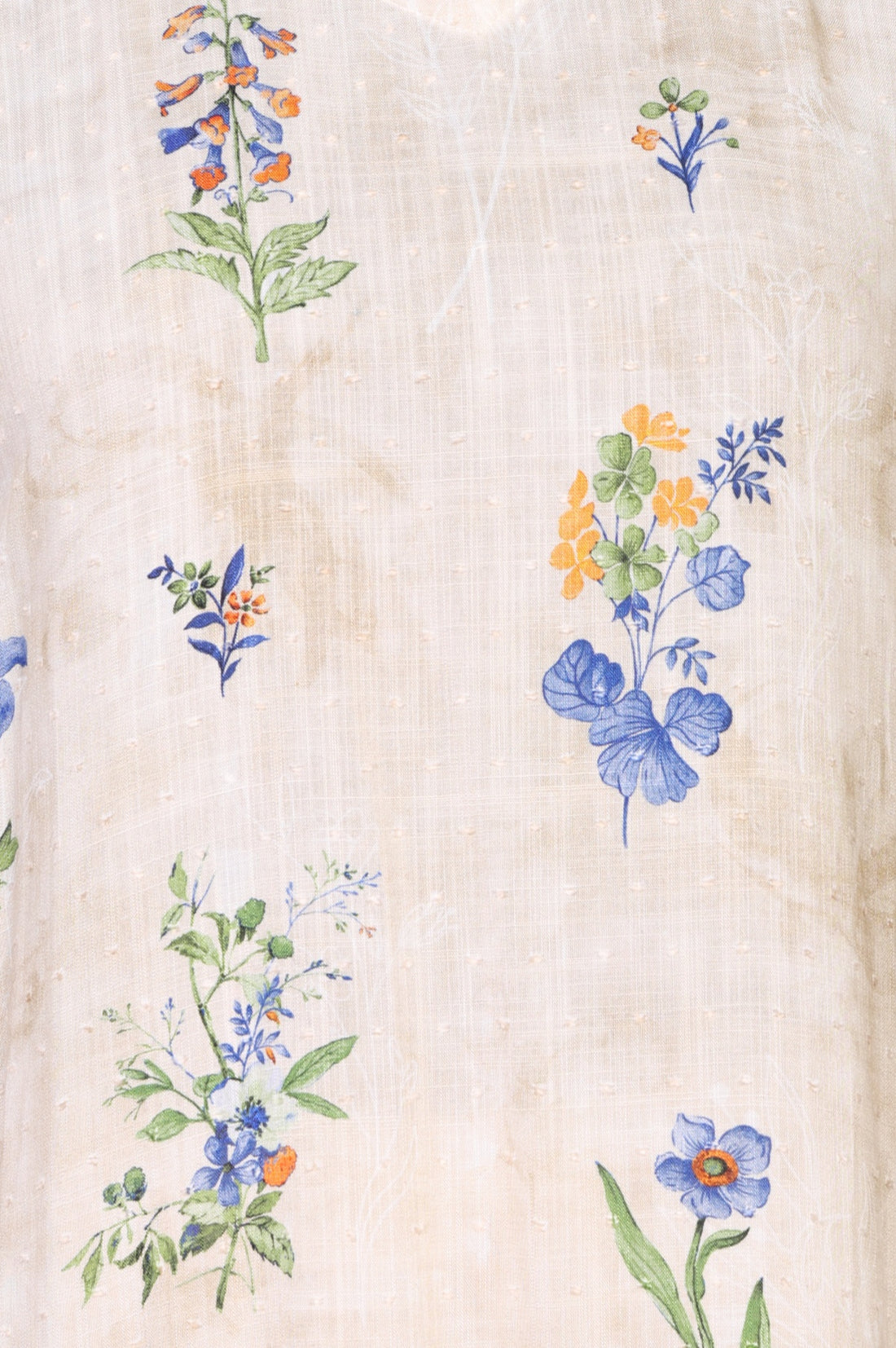 Beige Floral Printed Straight Kurta with Palazzo Co-ord Set