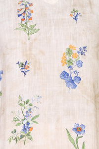 Beige Floral Printed Straight Kurta with Palazzo Co-ord Set