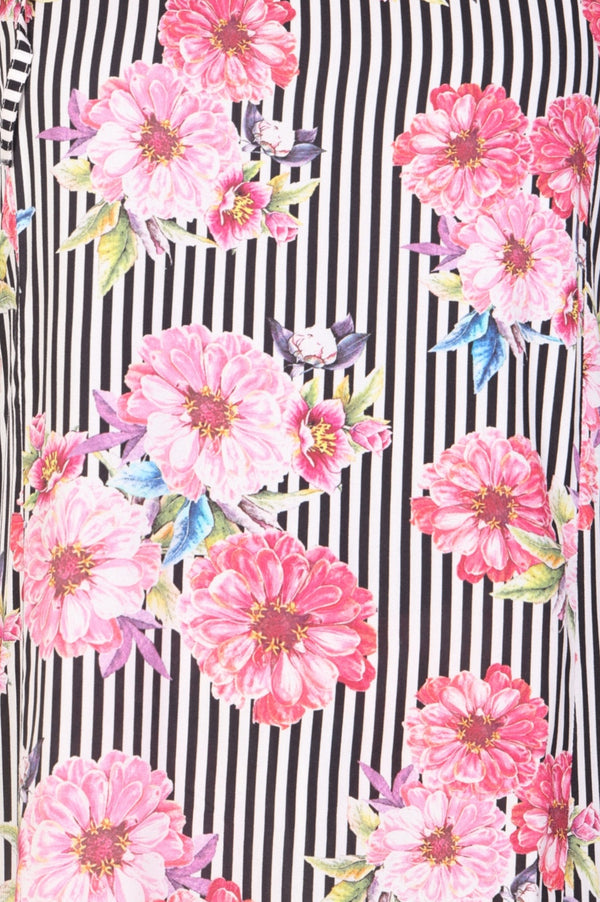 Black Floral Printed Straight Kurta and Pants Set