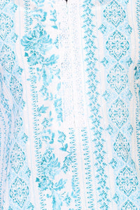 White Floral Printed Pure Cotton Straight Kurta with Salwar Co-ord Set