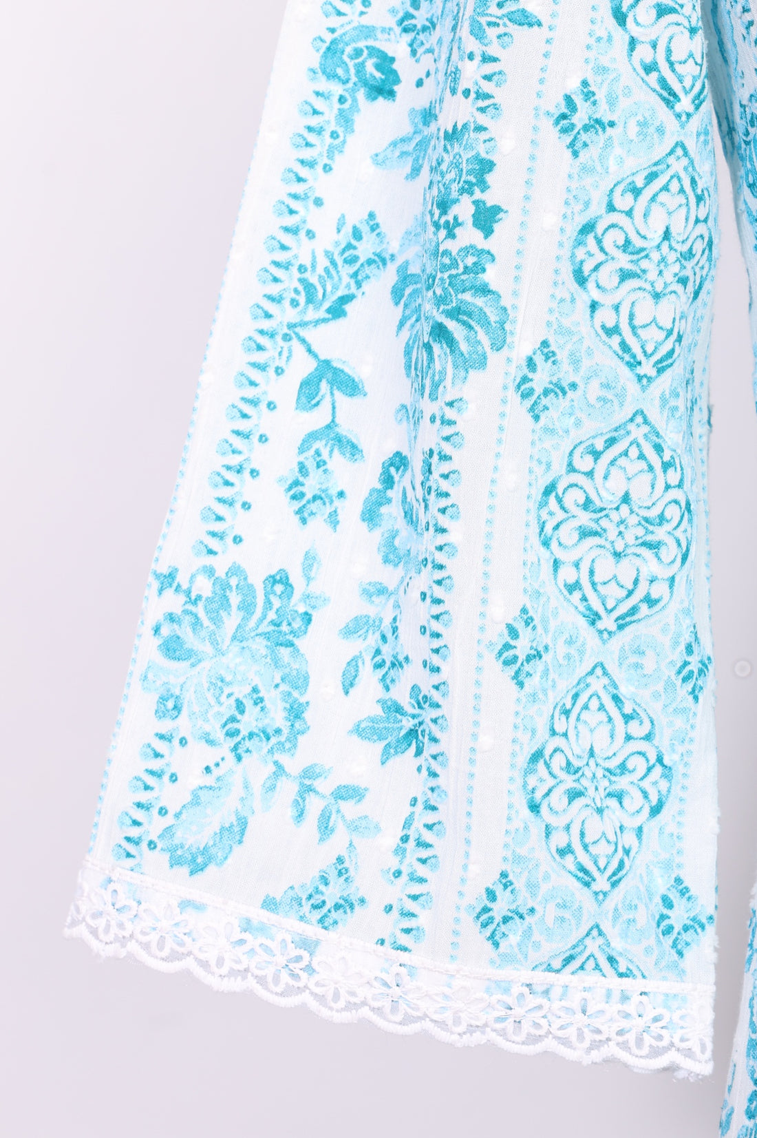 White Floral Printed Pure Cotton Straight Kurta with Salwar Co-ord Set