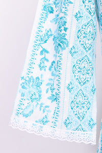 White Floral Printed Pure Cotton Straight Kurta with Salwar Co-ord Set