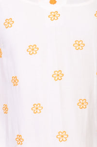 White Thread Embroidered Rayon Straight Kurta and Palazzo Co-ord Set