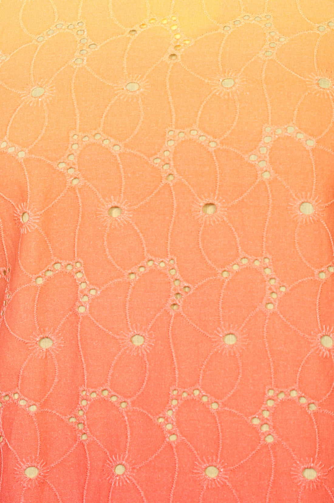 Orange Ombre Embroidered Schiffli Rayon Straight Kurta with Trousers Co-ord Set