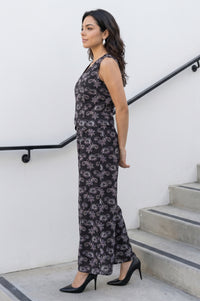 Black Embroidered Pure Cotton Sleeveless Vest Top with Palazzo Co-ord Set