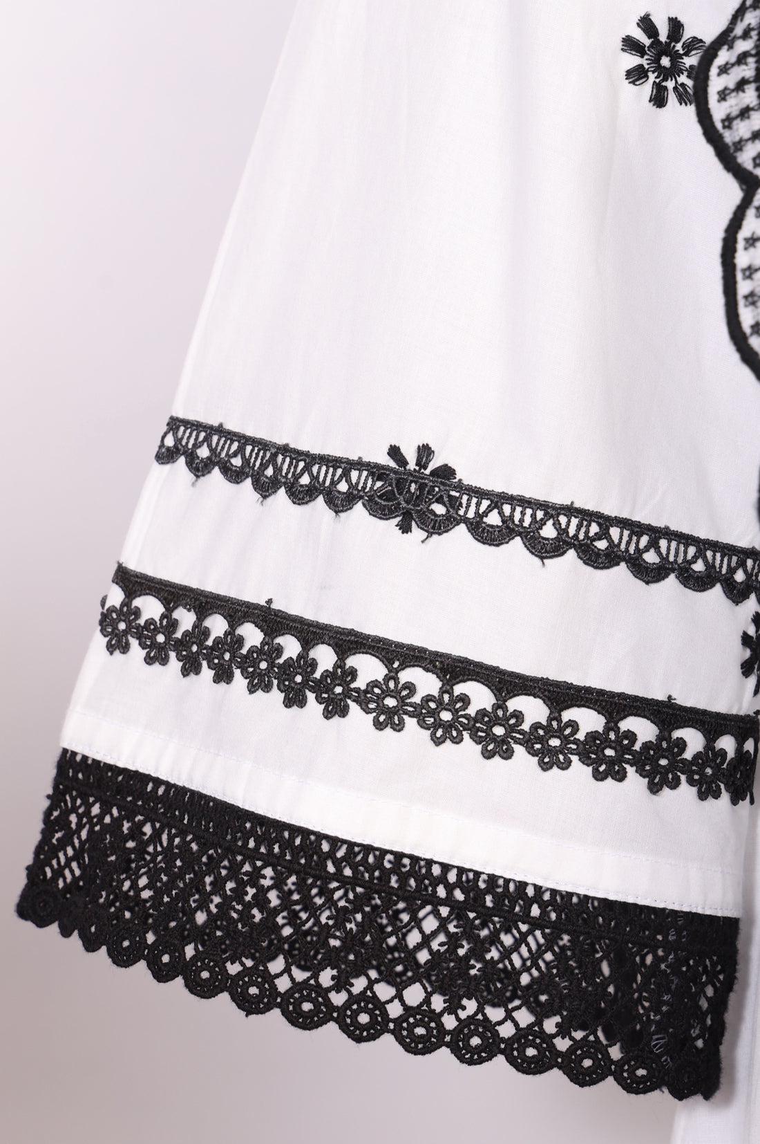 White Thread Embroidered Pure Cotton Straight Kurta with Trousers and Dupatta Set