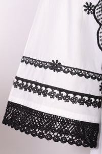 White Thread Embroidered Pure Cotton Straight Kurta with Trousers and Dupatta Set