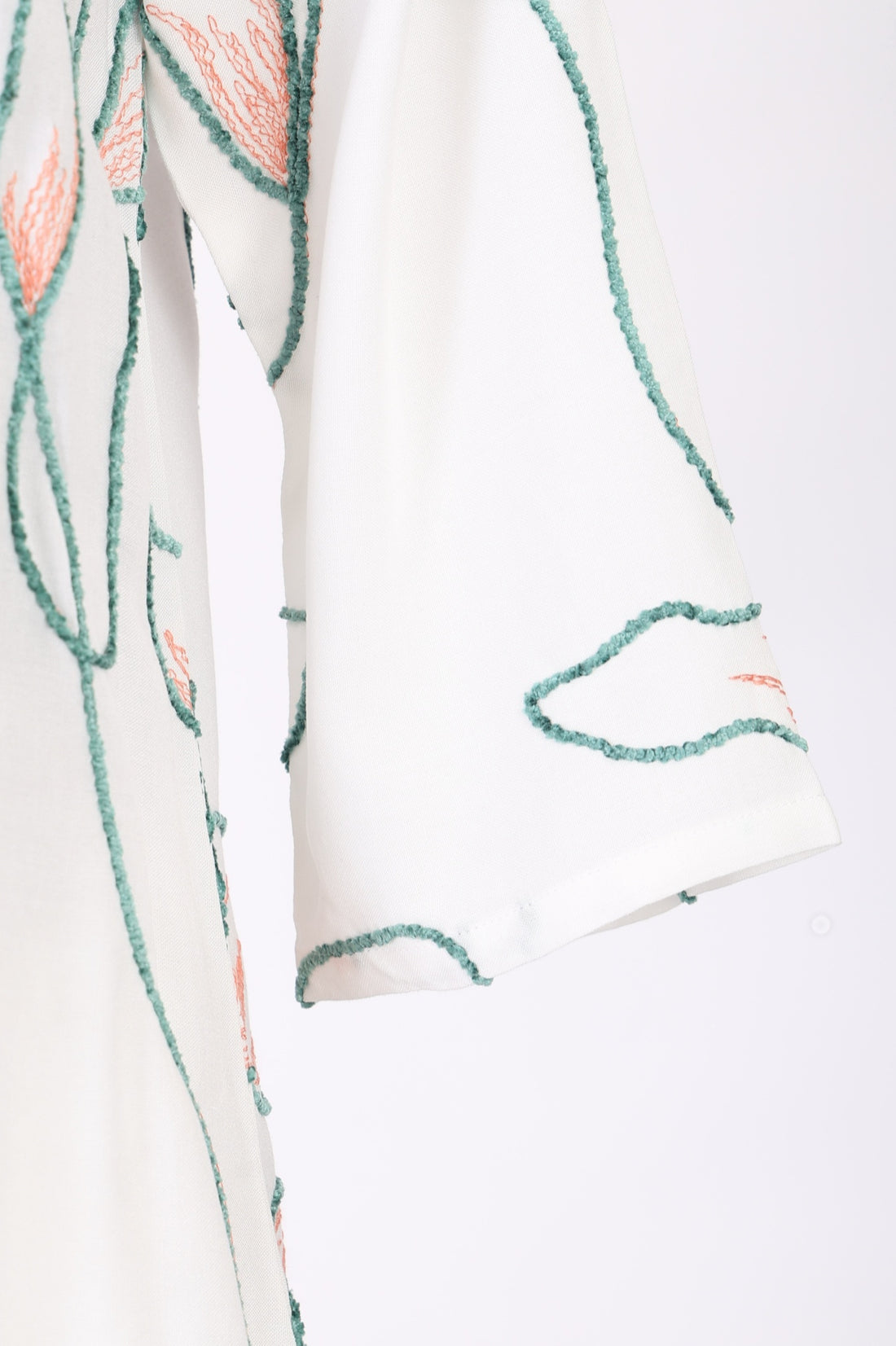White Thread Embroidered Rayon Straight Kurta with Trousers Co-ord Set