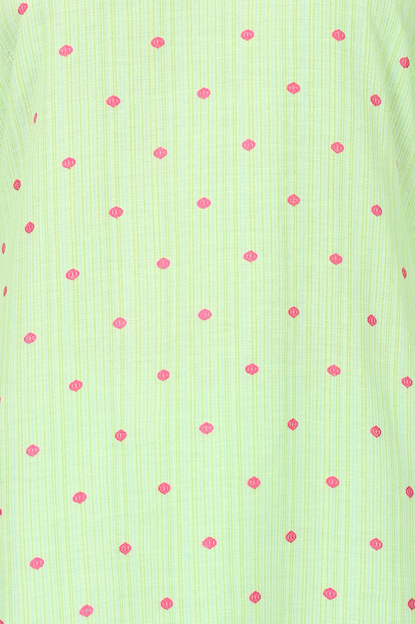 Aurelia Women's Mint Green Ditsy Printed Yarn Dyed Cotton Blend Straight Kurta with Trousers Set