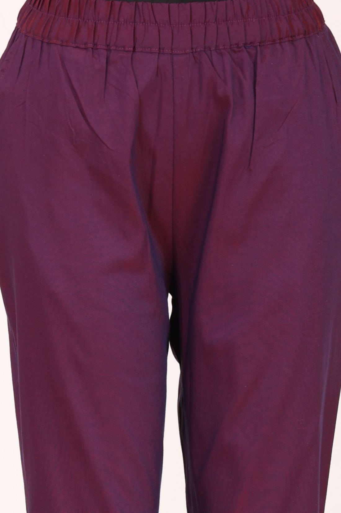 Burgundy Zari Embroidered Yarn Dyed Straight Kurta with Trousers Set