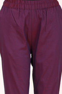 Burgundy Zari Embroidered Yarn Dyed Straight Kurta with Trousers Set