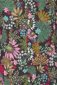 Black Floral Printed Rayon Straight Kurta with Palazzo Set