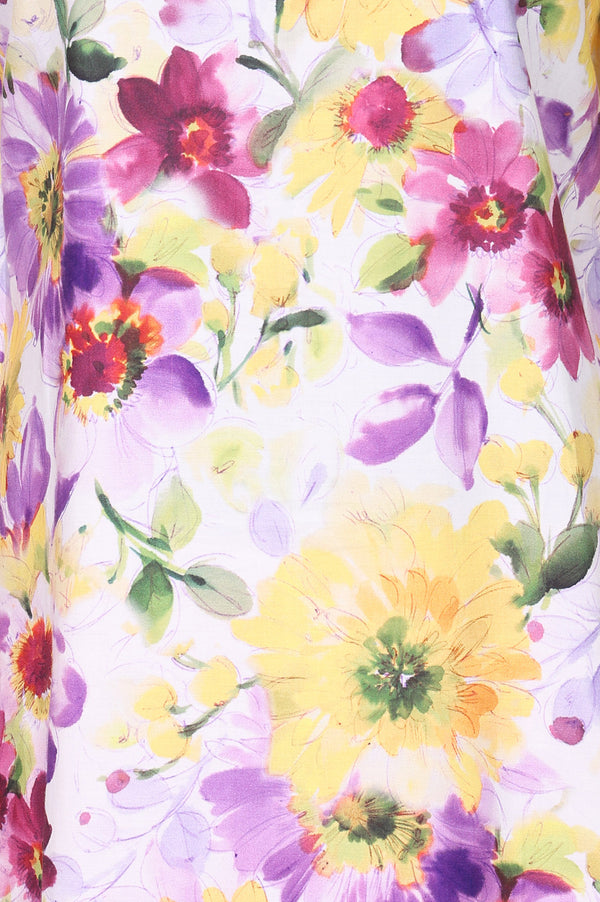 Aurelia Women's Off White Floral Printed Pure Cotton Straight Kurta with Palazzo Set