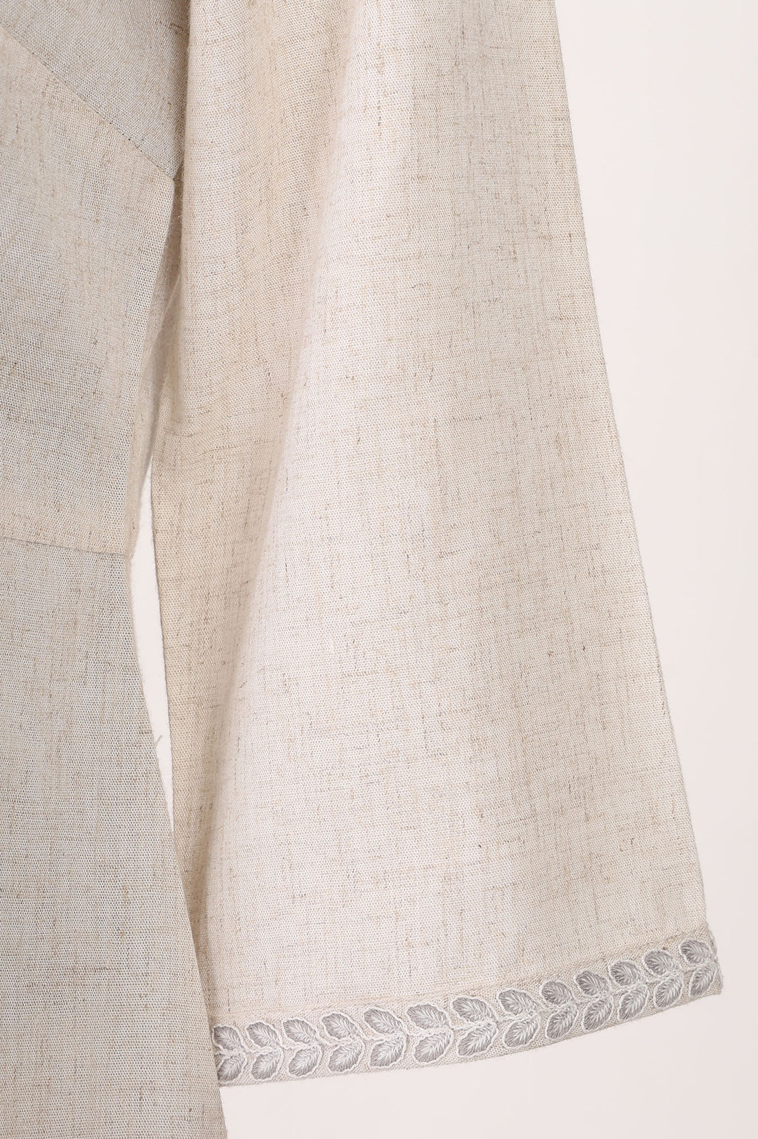 Ecru Thread Embroidered Straight Kurta With Palazzo Co-ord Set