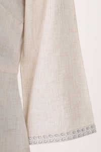Ecru Thread Embroidered Straight Kurta With Palazzo Co-ord Set