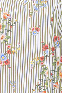 White Floral Printed Rayon Straight Kurta With Trousers Co-ord Set