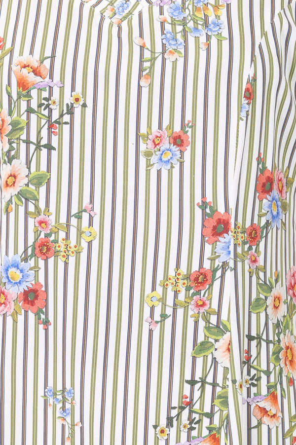 White Floral Printed Rayon Straight Kurta With Trousers Co-ord Set