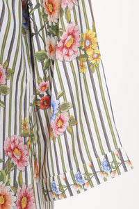 White Floral Printed Rayon Straight Kurta With Trousers Co-ord Set