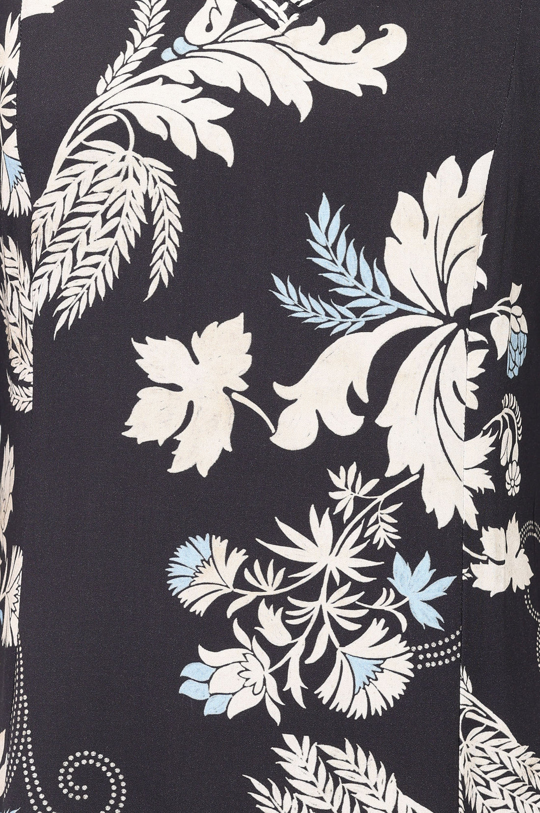 Black Floral Printed A-line Kurta With Palazzo Co-ord Set