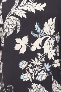 Black Floral Printed A-line Kurta With Palazzo Co-ord Set