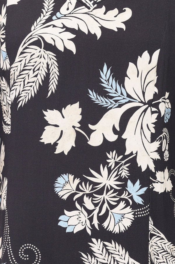 Black Floral Printed A-line Kurta With Palazzo Co-ord Set