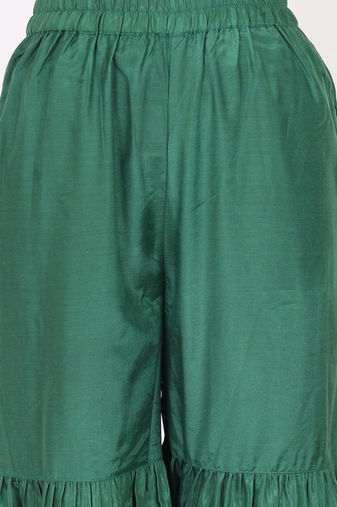 Green Ethnic Motifs Printed Straight Kurta with Sharara and Dupatta Set
