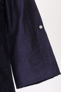 Navy Blue Yarn Dyed Textured Jacquard Straight Kurta with Trousers Co-ord Set