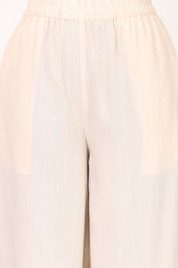 Off White Jacquard Straight Kurta with Palazzo Co-ord Set